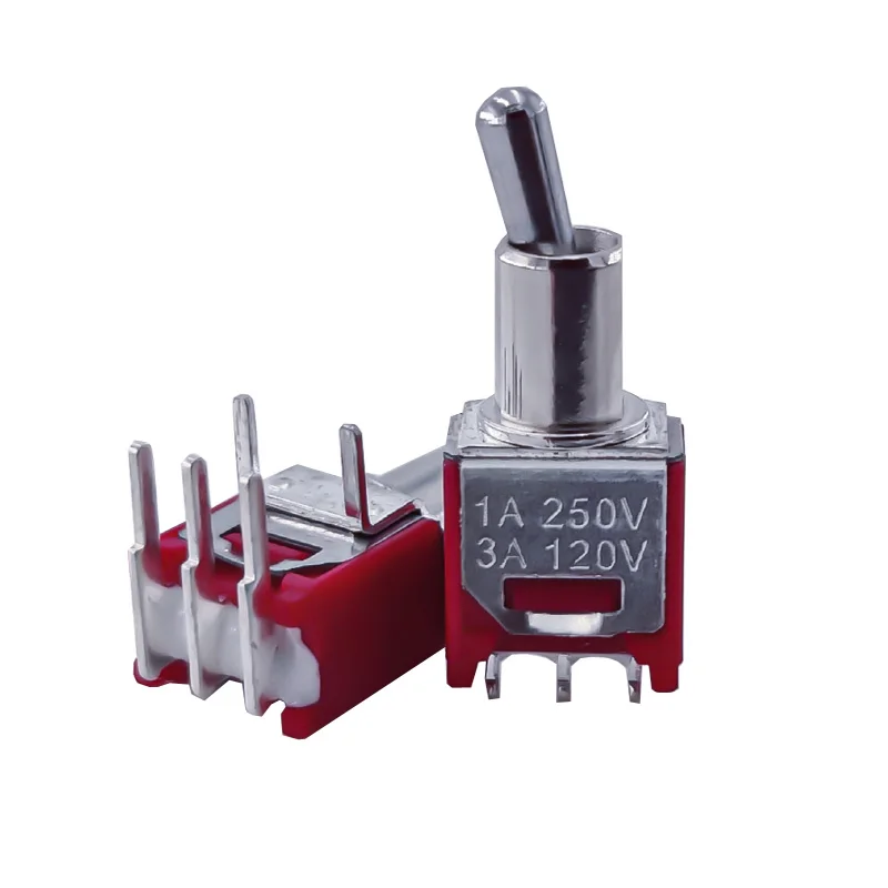Dailywell 5mm Panel Mount Sub-Miniature Toggle Switches 5Pin ON-ON 2-Way SPDT Horizontal Bend switch 5pcs