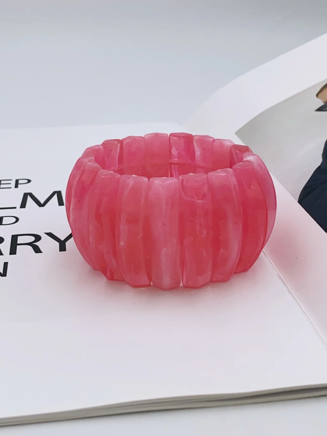 Handcrafted Acrylic Bangle Bracelet with Unique Shape, Elasticity and Perfect for Women's Everyday Wear bangle bracelet 6