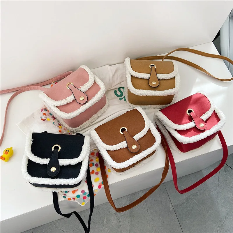 Korean Style Winter Baby Girls Fashion Lamb Crossbody Bag Toddler Stylish  Purse Kids Purses And Handbags Little Girls Coin Purse