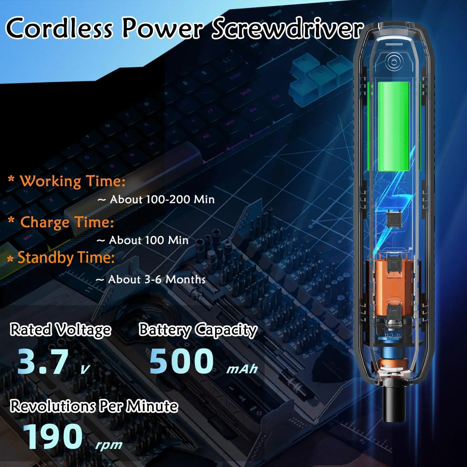 JAKEMY JM-8193 180-in-1 Electric Mini Precision Screwdriver