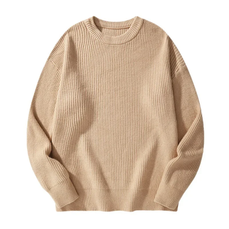 

2023 Осень/Зима мужская повседневная трикотажная одежда однотонный Полосатый жаккардовый Модный деловой теплый свитер в гонконгском стиле