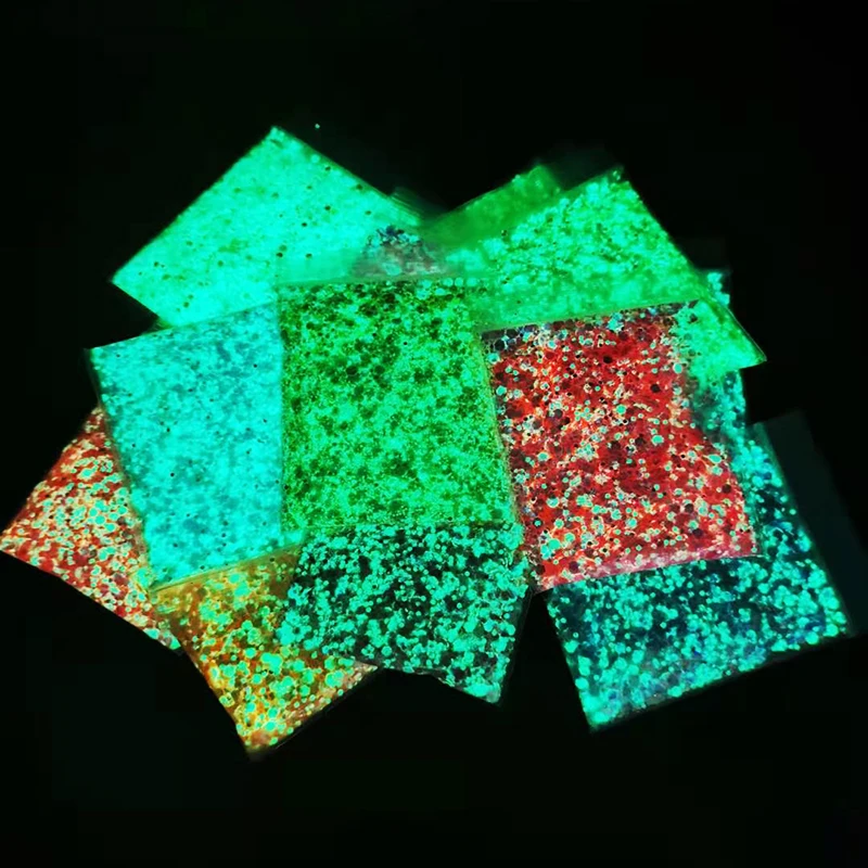 50g/bag Glowing Green Blue Light Luminous Nail Art Glitter Powder Phosphor Pigment Noctilucent Long-Lasting Glow in Dark nail powder nail glitter nail pigment nail decoration nail decorations nail powder set luminous pigment