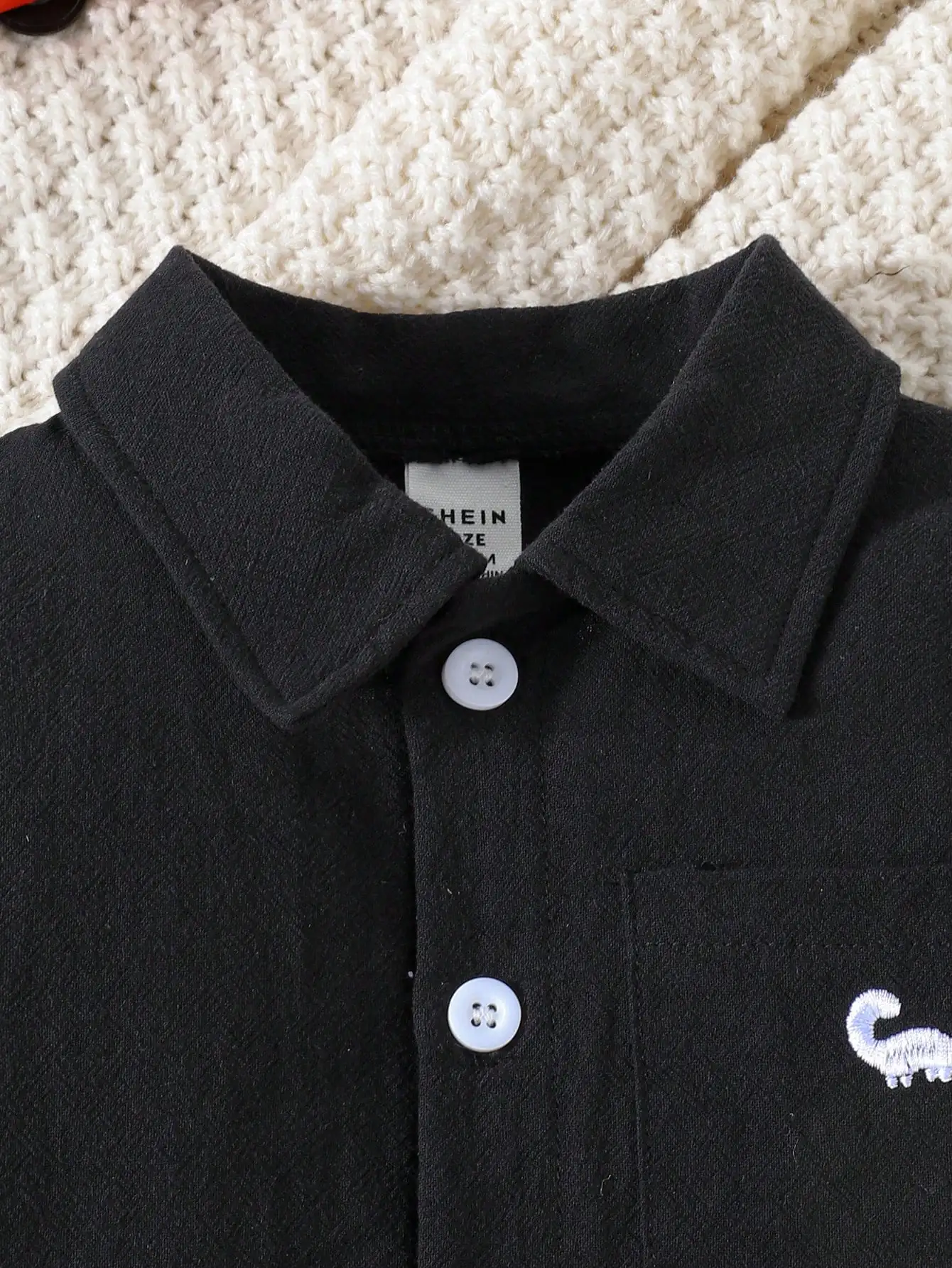 Kids Shirts Autumn Baby Boy Casual Outdoor Simple Long Sleeve Coat Small Dinosaur Embroidery Cotton Outer Wear Shirt