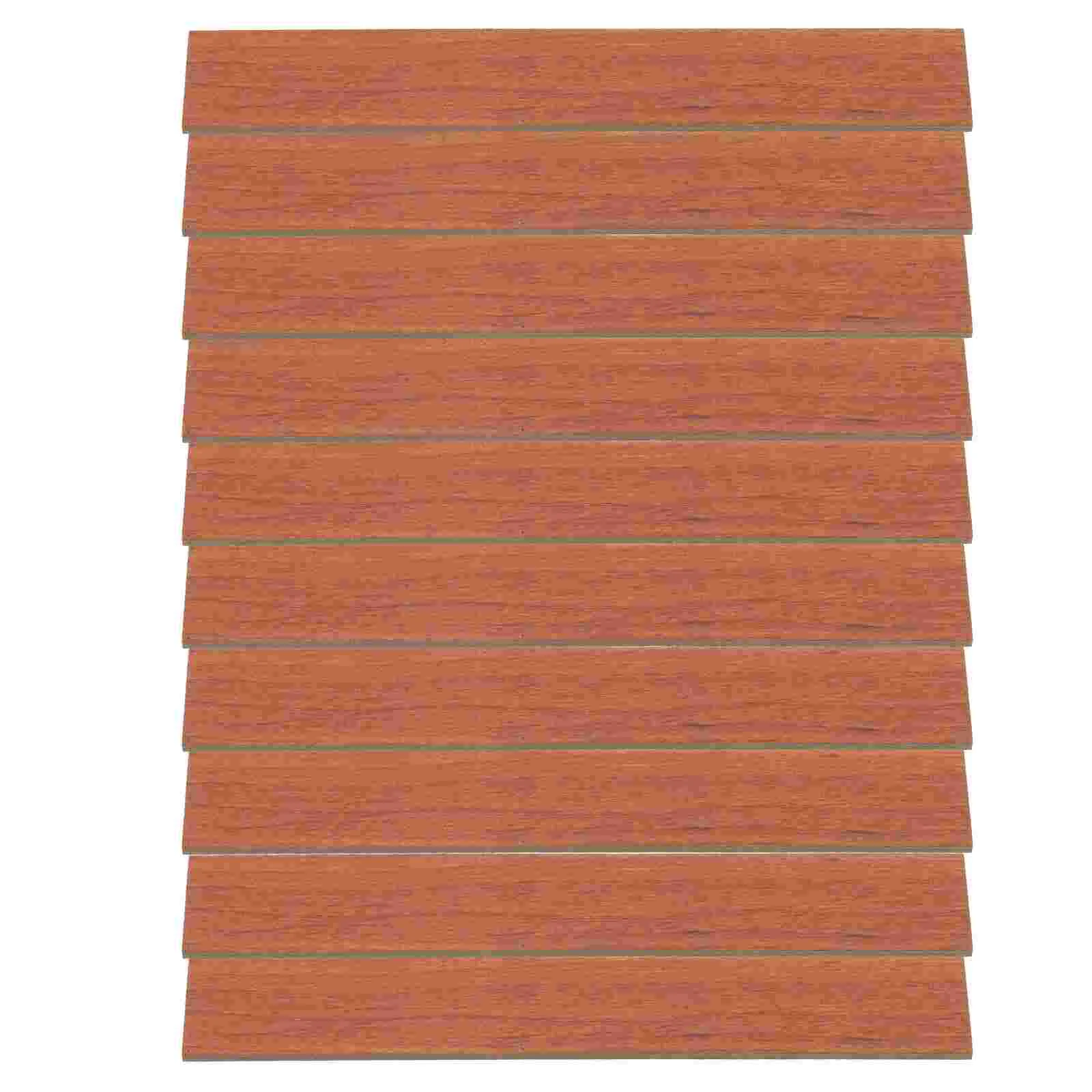 

Bathroom Decorations Dollhouse Wooden Floor Floorboard I-shaped Miniature Flooring Tiny Miniatures for Crafts