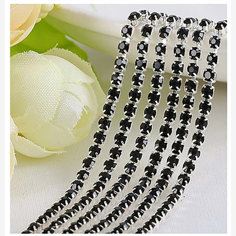 Vibrant 30-Color Glass Crystal Rhinestone Chain for DIY Fashion and Decor