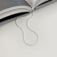 45/55CM de longueur 925 en argent Sterling cou Rugby Grains de riz chaîne colliers femmes bijoux de luxe breloques accessoires Argent 925 4