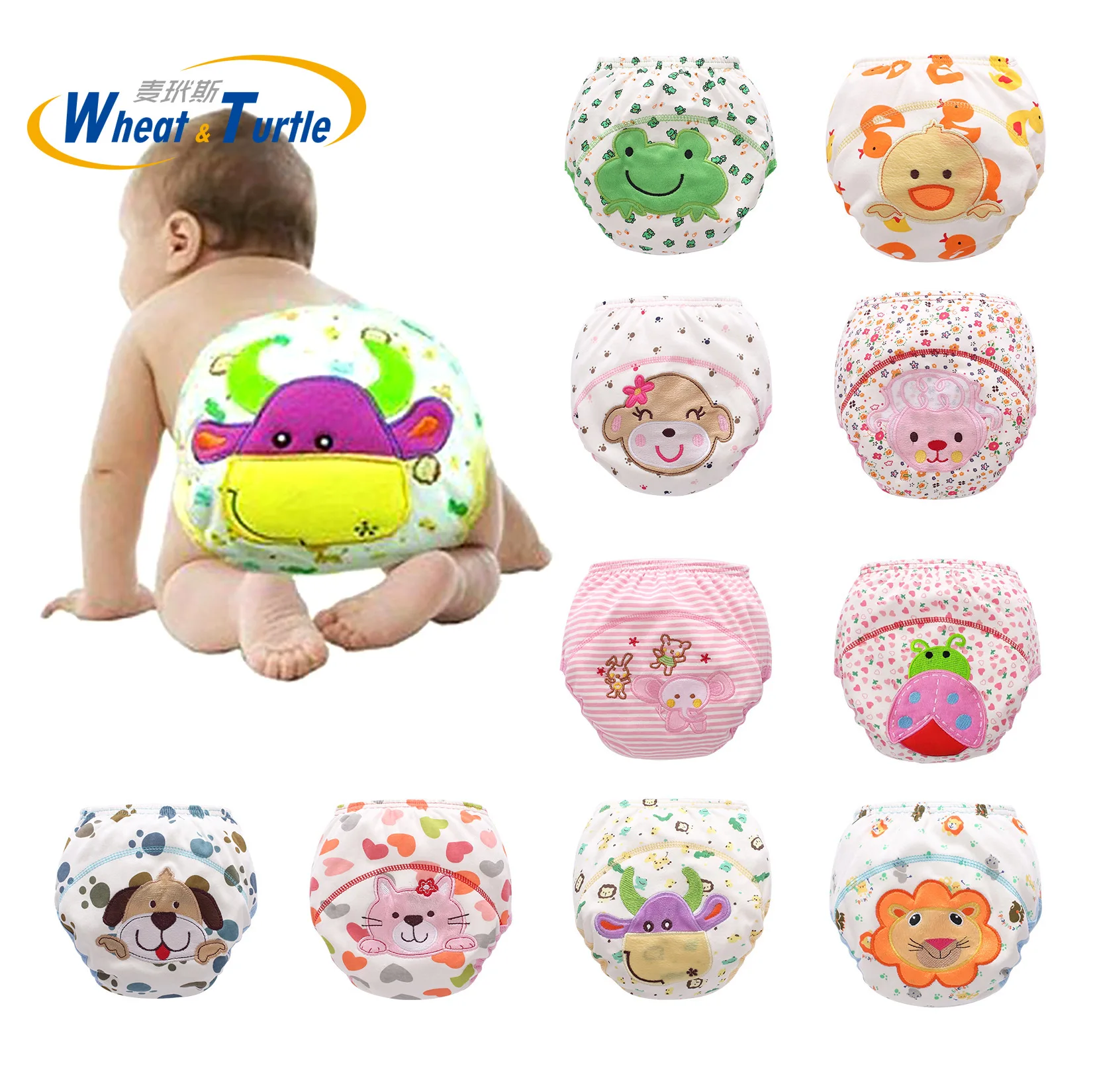Pannolini Lavabili Riutilizzabili per Bambini, Mutandine da Allenamento in Morbido Cotone, Pannolini Unisex Impermeabili per Neonati, per Uso Quotidiano - immagine 2