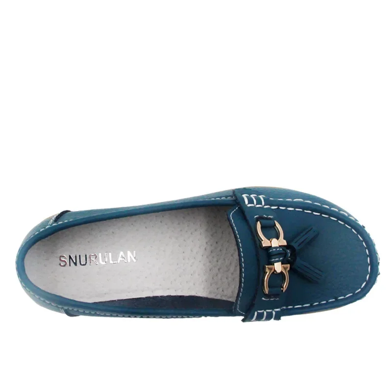 Spring Autumn Shoes Woman Cow Leather Flats Women Slip On Women's Loafers Female Moccasins Shoe