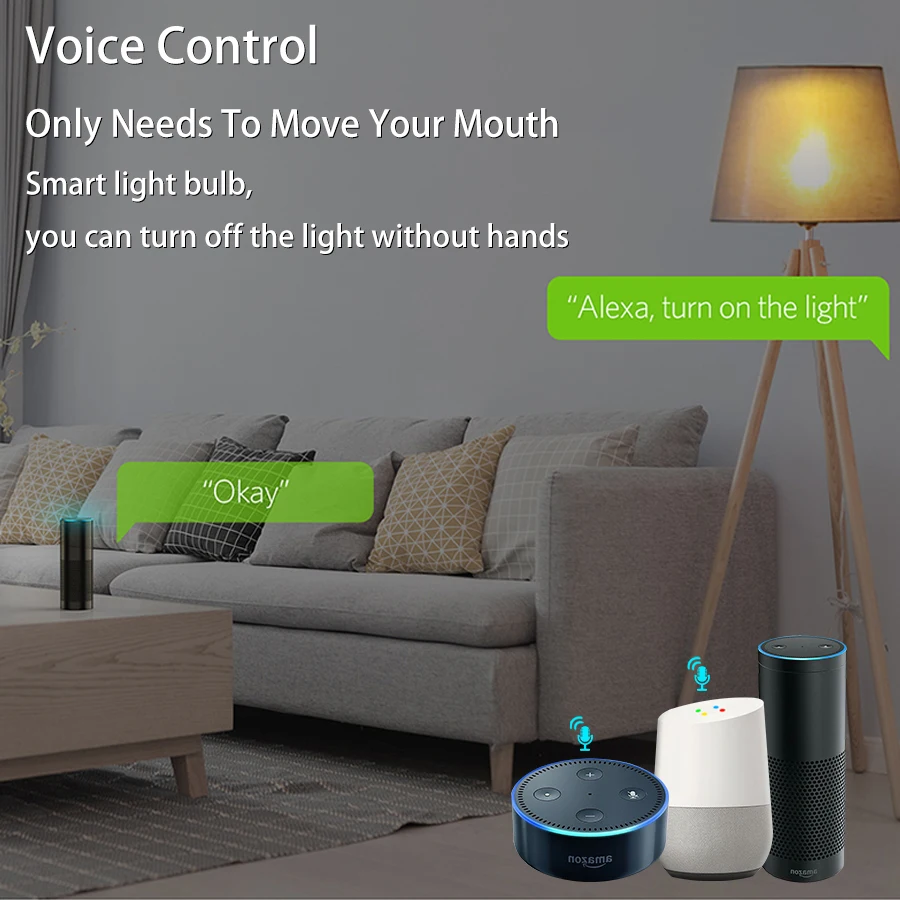 Smart LED Light Bulbs Tuya E14 WiFi 220V 5/7/9W Brightness Adjustment APP Connection Alexa Google Voice Control RGB smart led light bulbs
