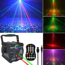 60 padrões de dj disco led luz mini carga usb strobe festa palco efeito iluminação controle voz laser lâmpada do projetor para a fase