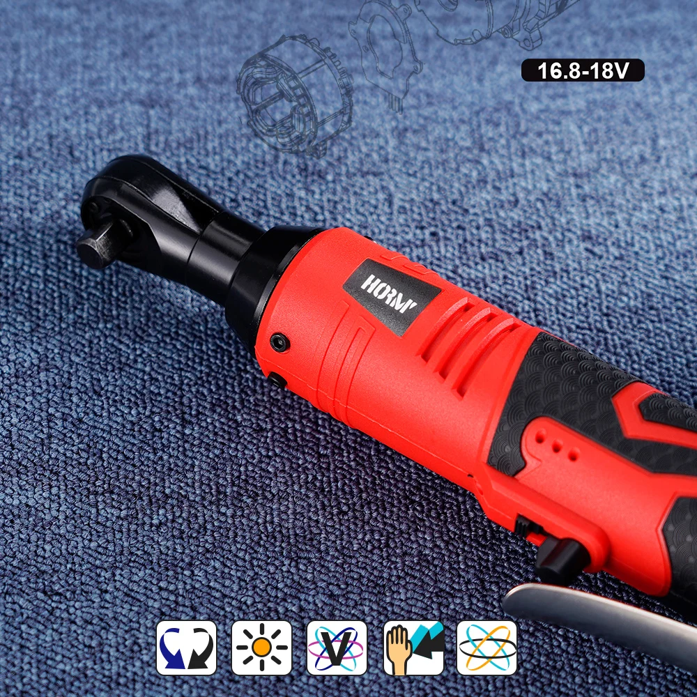 12V/18V Cordless Electric Screwdriver Wrench 3/8 Inch Right Angle Ratchet Wrench Impact Drill Removal Screw Nut Car Repair Tool