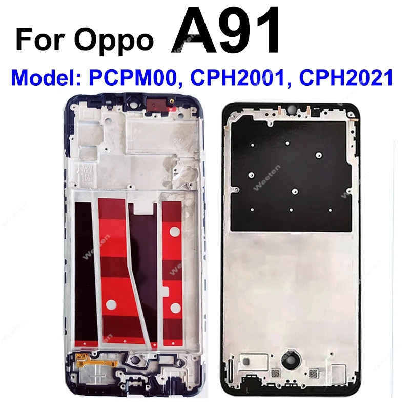 OPPO 용 LCD 전면 프레임, 전면 LCD 스크린 하우징, 거치대 커버 케이스 부품, A91, A92, A92s, A93, A93s, A94, A95, A96, A97, A98, 4G, 5G