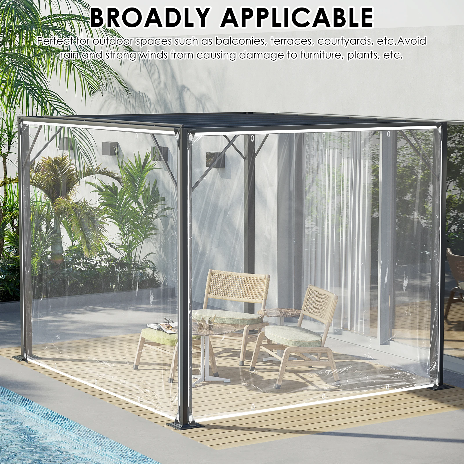 Waterproof Transparent Tarp Curtain Cover