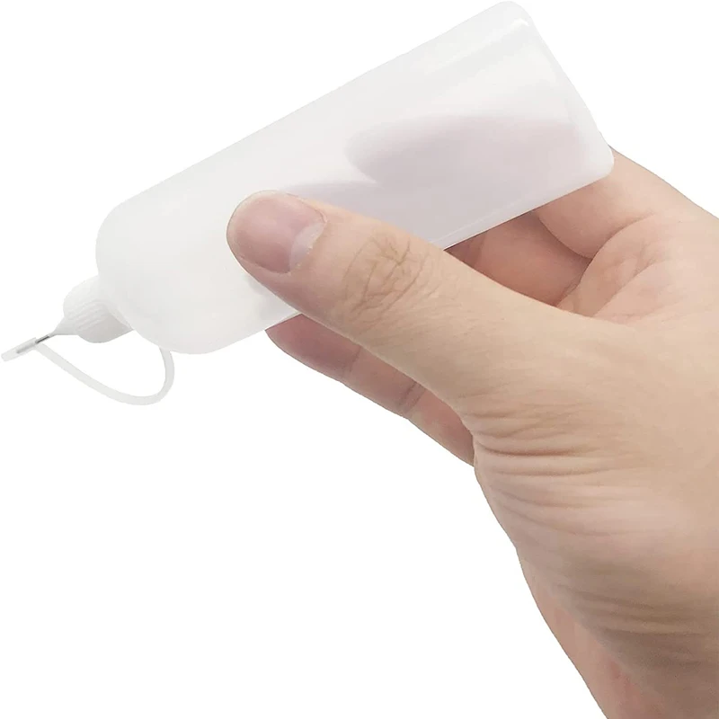 Glue applicator bottle 5 Pcs needle tip glue bottle squeeze plastic bottle dispensing needle sealing cap liquid flux dispenser