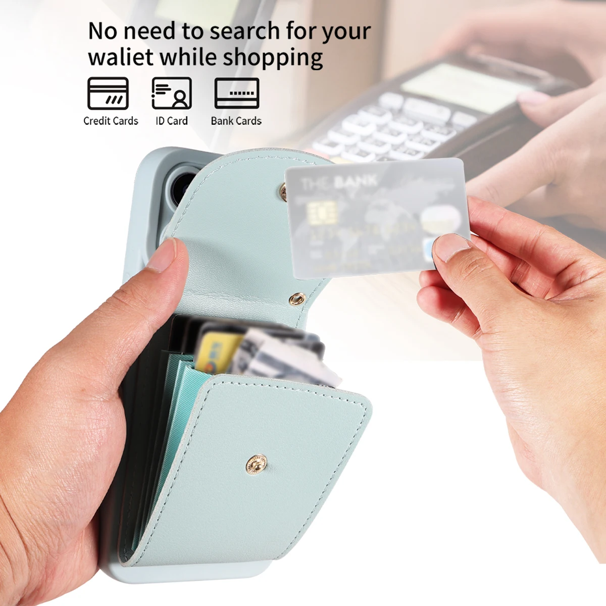 Elegant Faux Leather Phone Case with Lanyard, Card Slot & Shockproof Protection