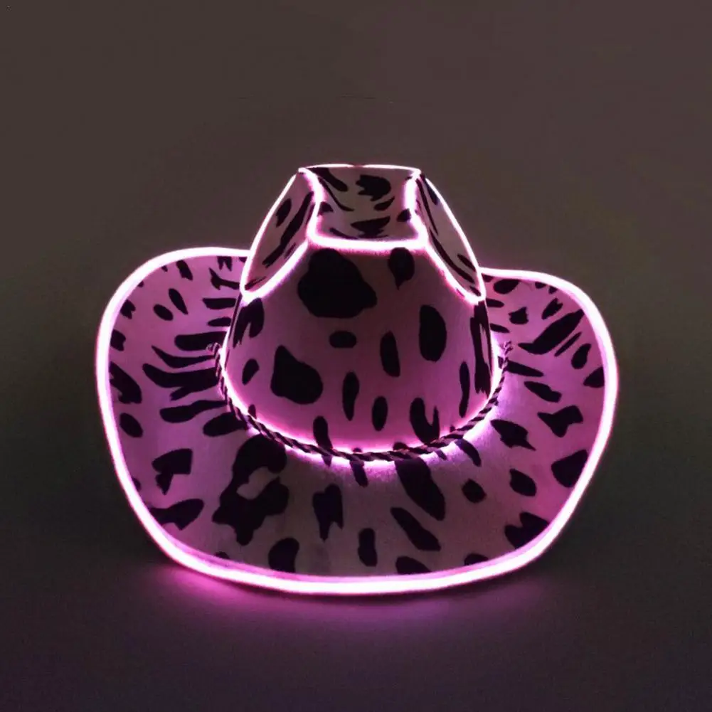 Cappello Da Cowboy Illuminato Per Le Donne Cappello Da Cowboy Spaziale Olografico Rosa Cappello Da Cowboy A Led Bianco Cappello Da Cowboy Occidentale 