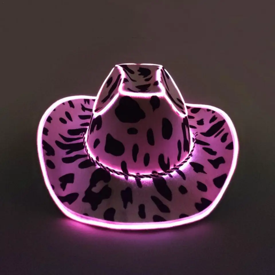 Leuchten Cowboyhut für Frauen rosa holo graphischen Raum Cowgirl