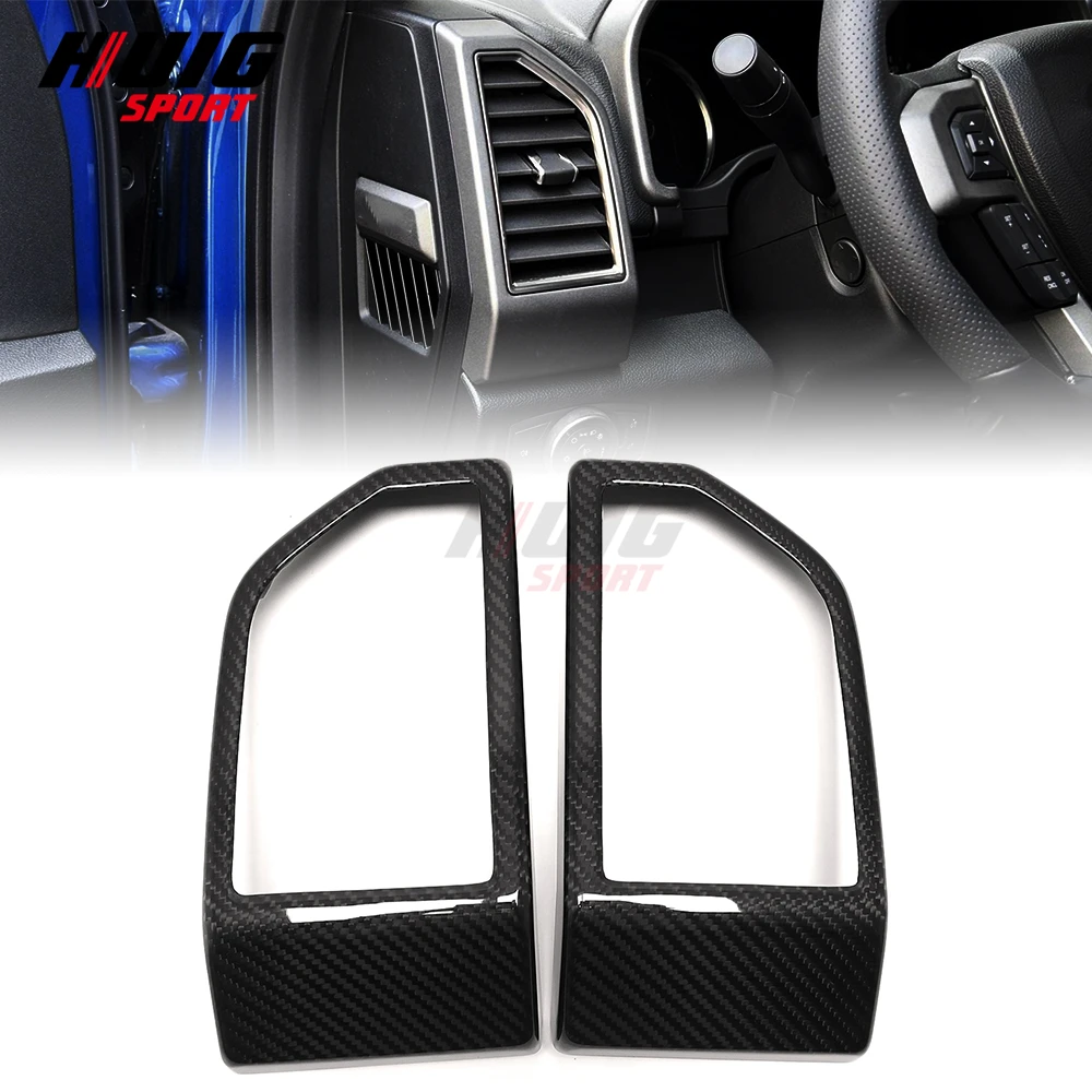 

Carbon Fiber For Ford F150 F-150 Raptor 2015-2020 Car Interior Center Dashboard Side Air Vent Outlet Cover Trim Accessories