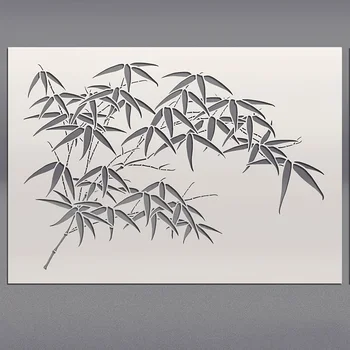 Stencil in Bambù a Forma di Foglie 11,7*8,3 Pollici per Pittura con Pennello, Modelli per Disegno, Artigianato, Arte Murale, Mobili, Tela