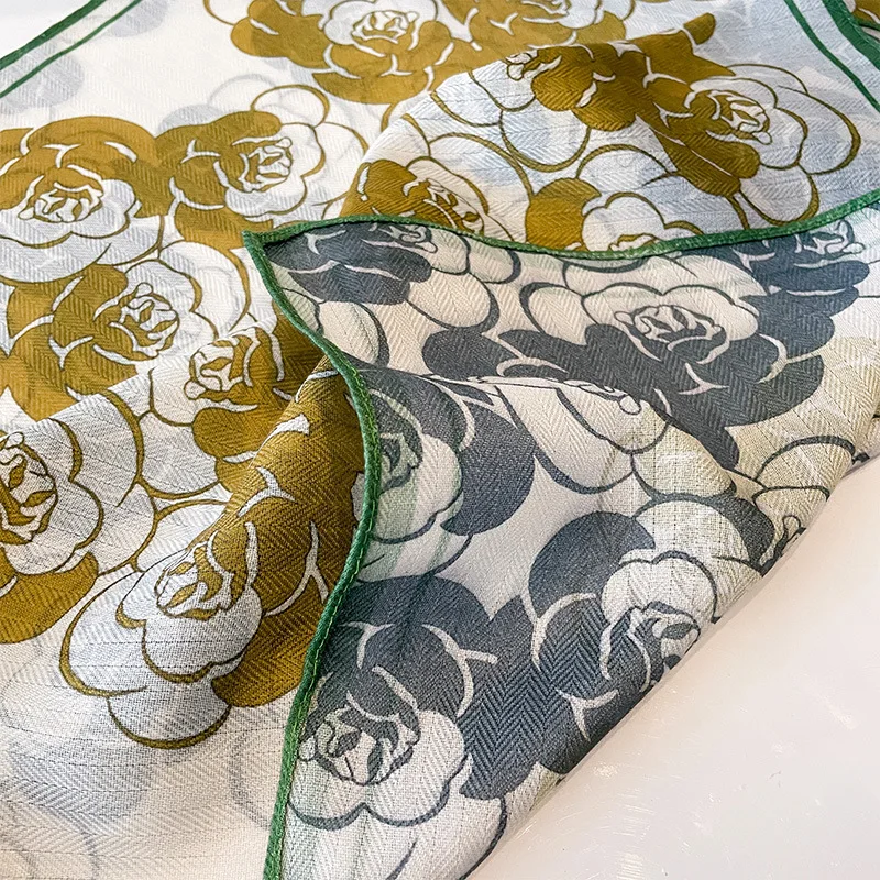 70*70cm Luxus Design Samt quadratischen Haars chal für Frauen Baumwolle Hijab kleine Krawatte Hand Handgelenk Kopftuch weibliche Stirnband Foulard – Detail 6