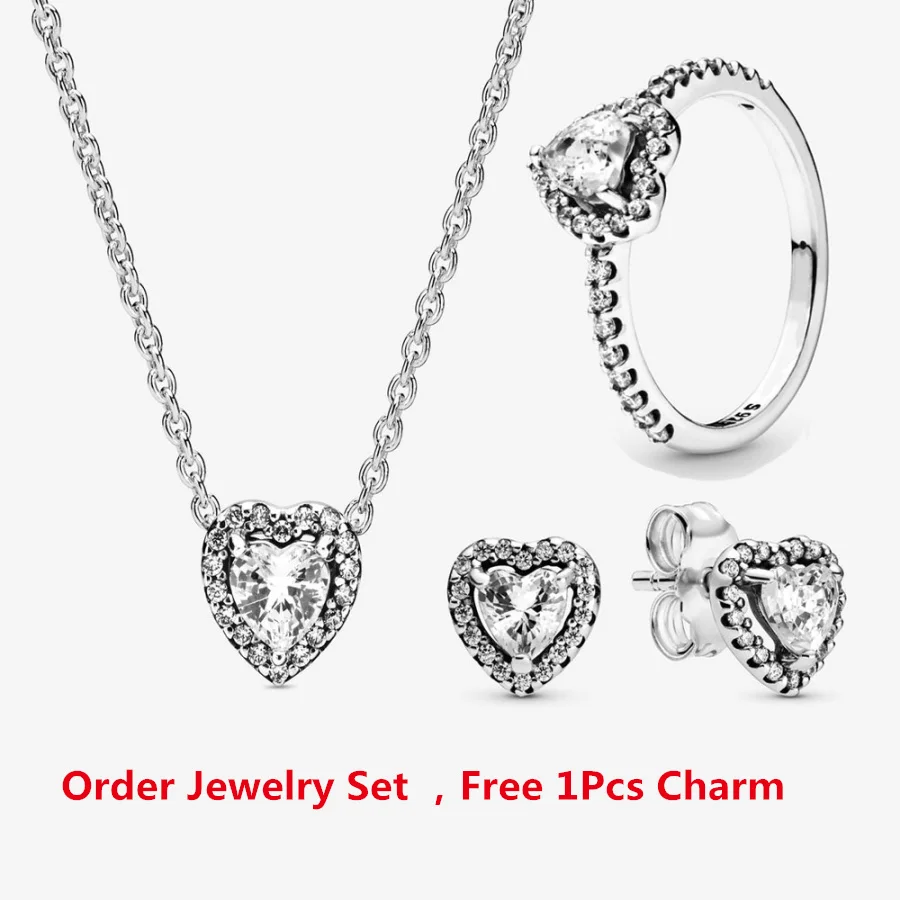 3A Cz Heart Powder Gem Sterling Silver Necklace Earring Ring Set -  DANS0014-Z. Free Shipping, Easy 30 Days Returns and Exchange, 6 Month  Plating Warranty.