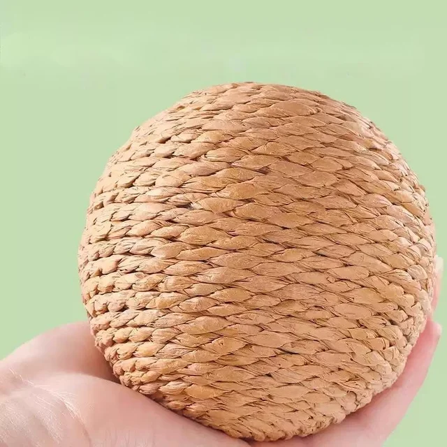 Interactive Sisal Cat Scratching Ball Toy For Kitten Teeth Cleaning Anti Bite 10CM Super Big Cat Ball Sounding Toy Pet Supplies 2