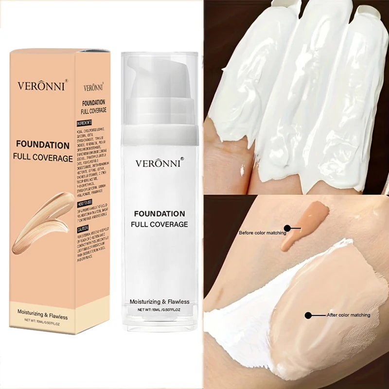 Maquillaje de base líquida blanca mate, imprimación de cobertura y corrector en barra, resistente al agua y duradero para Halloween, Cosplay