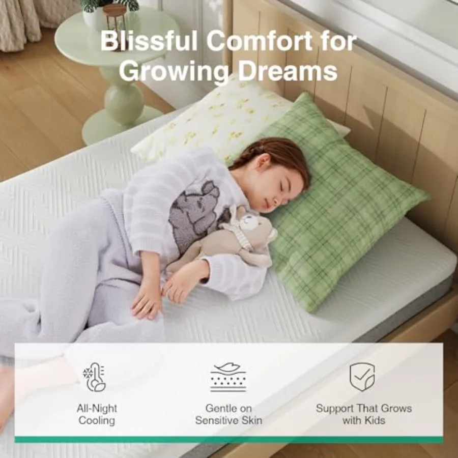 Twin XL Mattress 6 Inch Gel Memory Foam Mattress Twin XL in a Box for Pressure Relief Body Support Cooling Sensation CertiPURUS