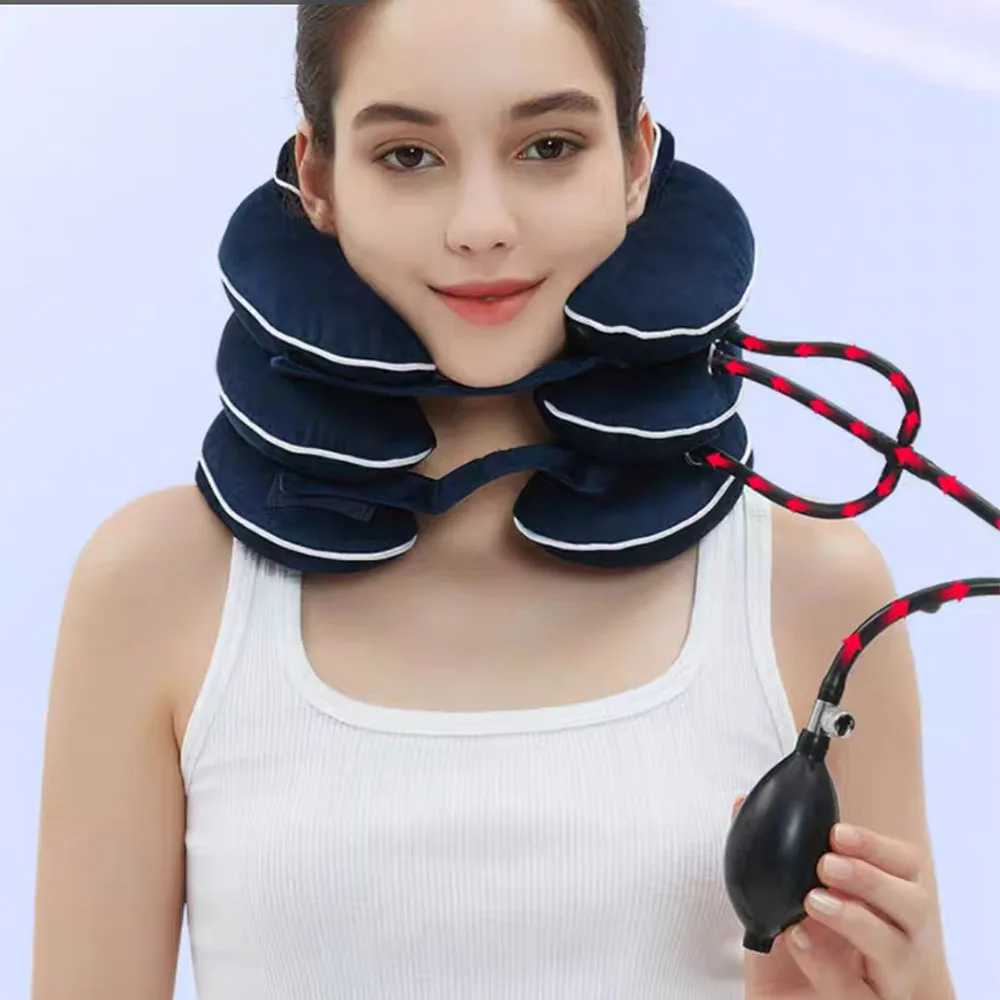 Cervical Neck Traction Device,Relief for Chronic Neck & Shoulder Alignment Pain,Inflatable Neck Stretcher Collar for Neck Relief 4