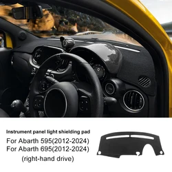Abarth Dashboard Sunshade Carpet and Protect Mat Pad Accessory (RHD Black Regular)