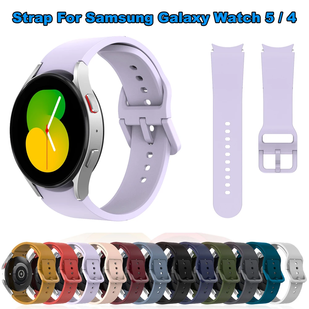 

Ремешок силиконовый для Samsung Galaxy Watch 5 4 Watch 5 Pro Watch 4, Классический мягкий браслет для смарт-часов, аксессуары для наручных часов