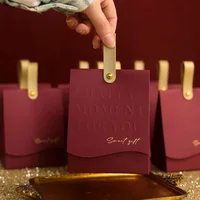10pcs Creative Leather Portable Gift Box High-end Portable Wedding Candy Paper Box Party Packaging Supplies Paper Box 3