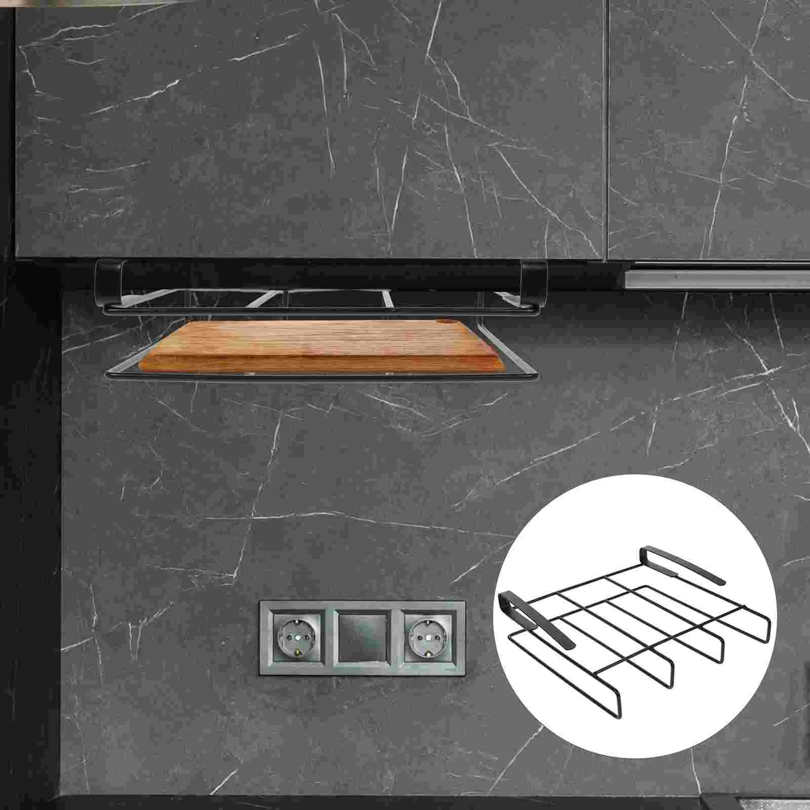 

Metal Cabinets Hanging Chopping Board Rack Kitchen Accessories Cutting Holder Supplies Lid Pot Pan Organizer Storage under
