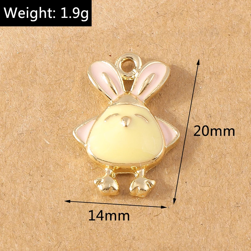 10pcs/lot Cute Enamel Cartoon Animal Bee Dog Cow Charms Pendants for Jewelry Making Necklace Earrings DIY Bracelet Accessories – Detail 14