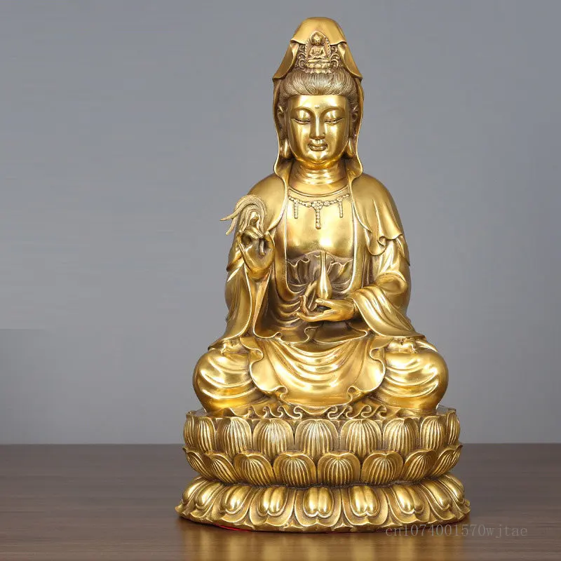 

Metal Bronze Statue of Guanyin Buddha Sculpture, Home Decoration, Buddha Hall, Lotus Bodhisattva Decor, 1Pc