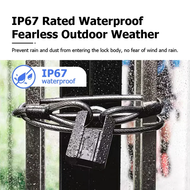 IP67 waterproof TTLock APP Bluetooth Smart Padlock Fingerprint Lock Keyless Mini Bag Portable Electronic PadLock smart door lock 5