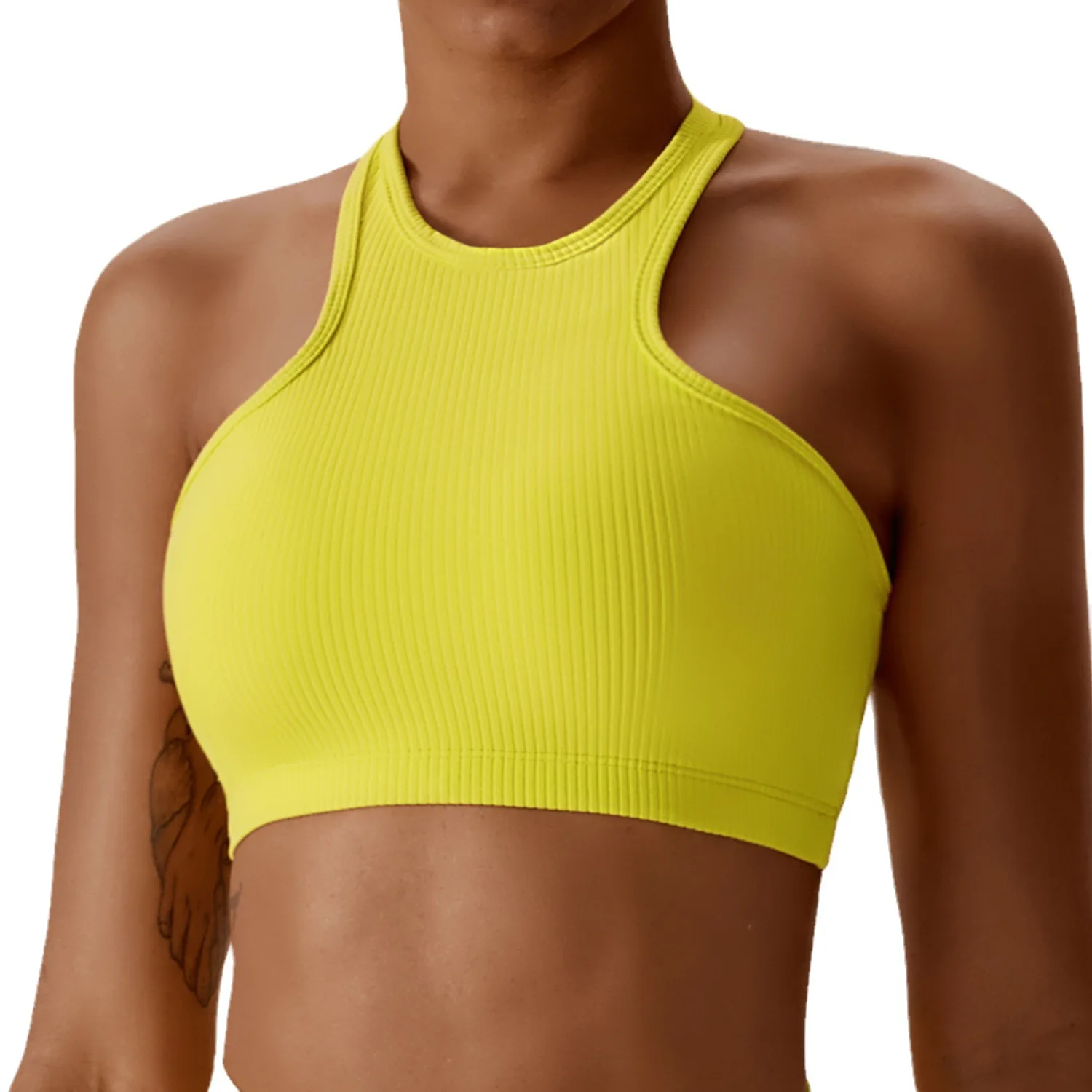 

Europe And America Hanging Neck Beautiful Back Yoga Vest Running Tight Fitness Yoga Suit Thread Dried Sports Bra