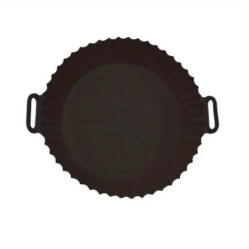 1PC Silicone Air Fryer Baking Tray Circular Foldable Food Grade High Temperature Resistant and Easy to Clean Oven Mat silicone baking mat air fryer accessories air fryer baking tray air fryer silicone tray