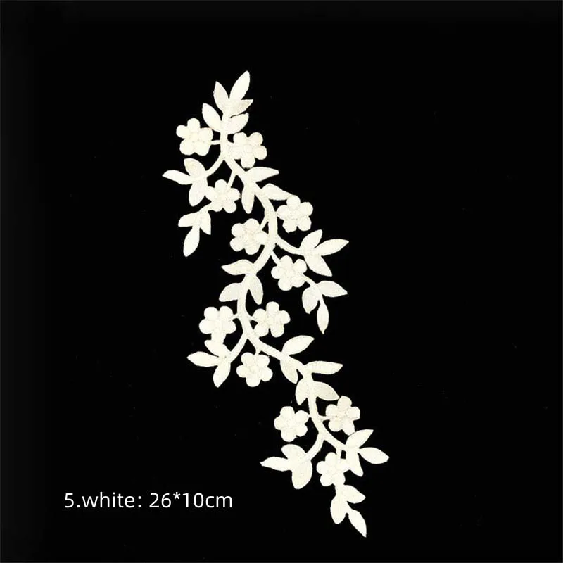 2 Stück/Plum Blossom Flower Aufbügelbare Patches, bunte florale Applikation, aufbügelbarer, bestickter Aufnäher, Aufkleber zum Nähen für Kleid, Vorhang – Detail 11