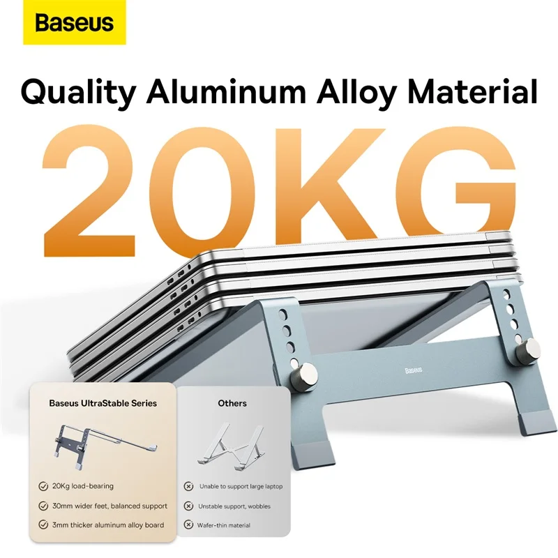 Suporte para Laptop Portátil Baseus Notebook Alumínio para Macbook Air Pro Titular Engrenagens Suporte Vertical Ajustável Suporte Base para Laptop - Imagem 6