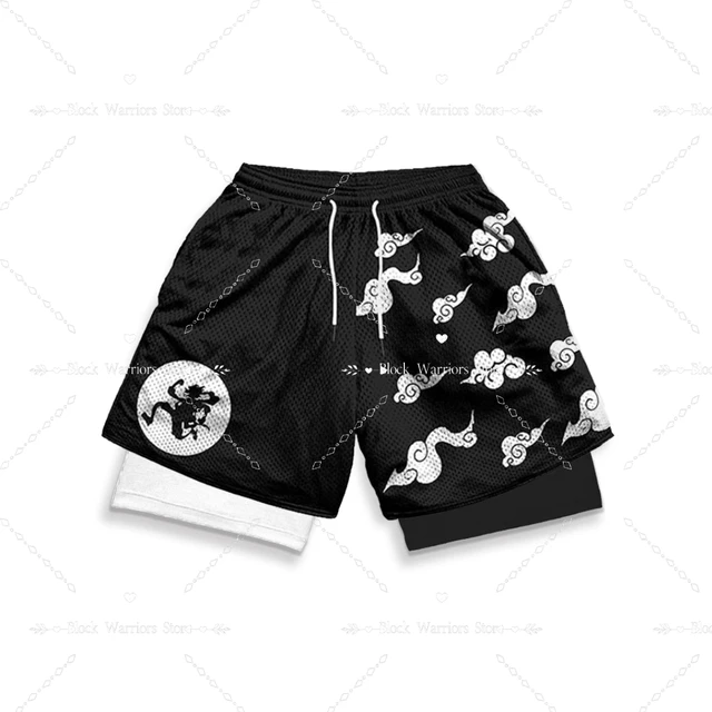 Anime Short Gyms Bilayer 2-in-1 Sports Shorts For Men Sweat-absorbent Quick-drying And Breathable Outdoor Sports Jogging Pants 5