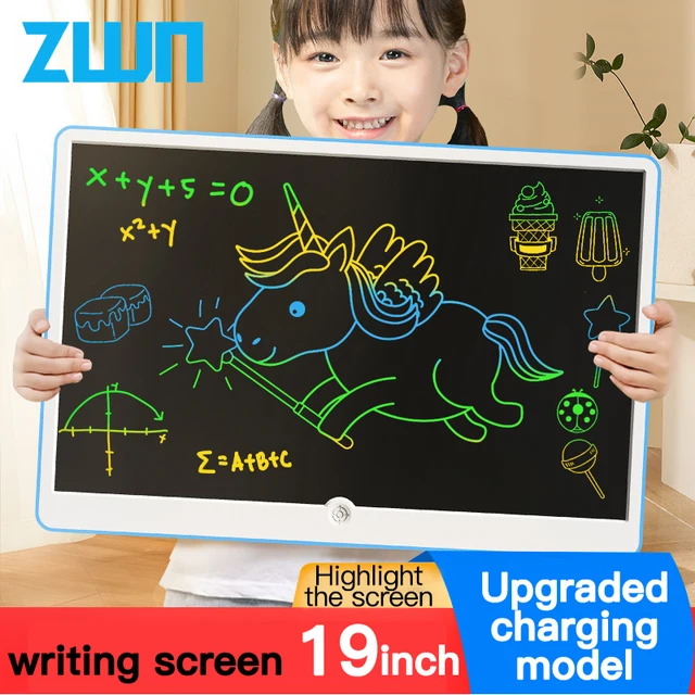 Tableau d'écriture LCD 19 pouces, outils d'écriture d'art et de peinture pour enfants, jouets éducatifs pour filles de 3 4 5 6 7 ans, jouets pour bébés garçons 1