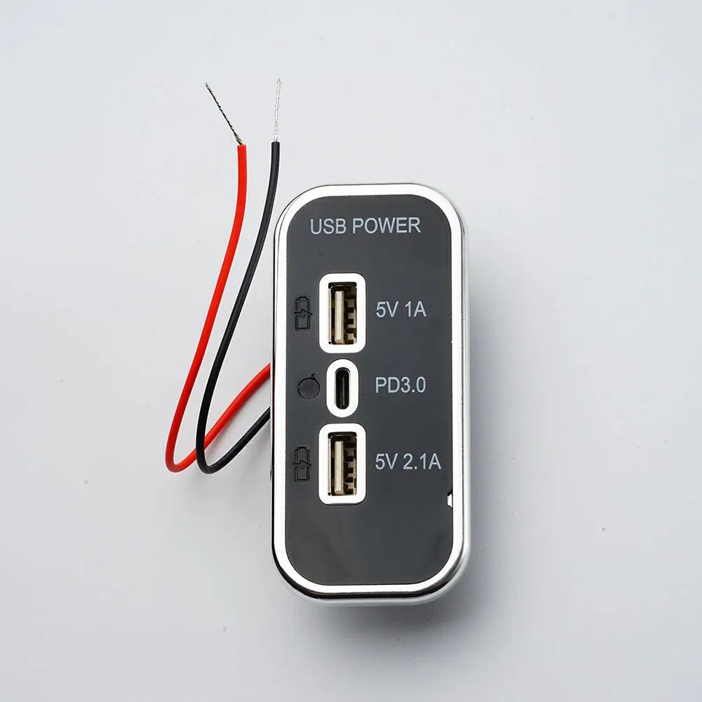 

Dual USB Car Charger Socket USB Charging Outlet Power Socket Charger QC3.0 Adapter RV Fast Outlet Power 12V Socket
