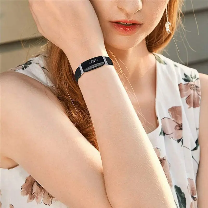 안정적인 성능-2X 스마트 시계 밴드(Fitbit Inspire 2/Inspire HR용), 탄성 조절 가능 소프트 스트랩 손목밴드 교체 B