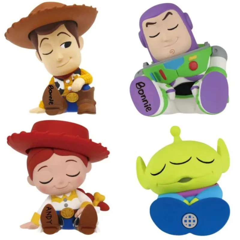 4 Pz/Set Disney Toy Story 4 Woody Jessie Alien Buzz Lightyear Sleep Figures Collezione Anime Figurine Doll Toys Model For Gift