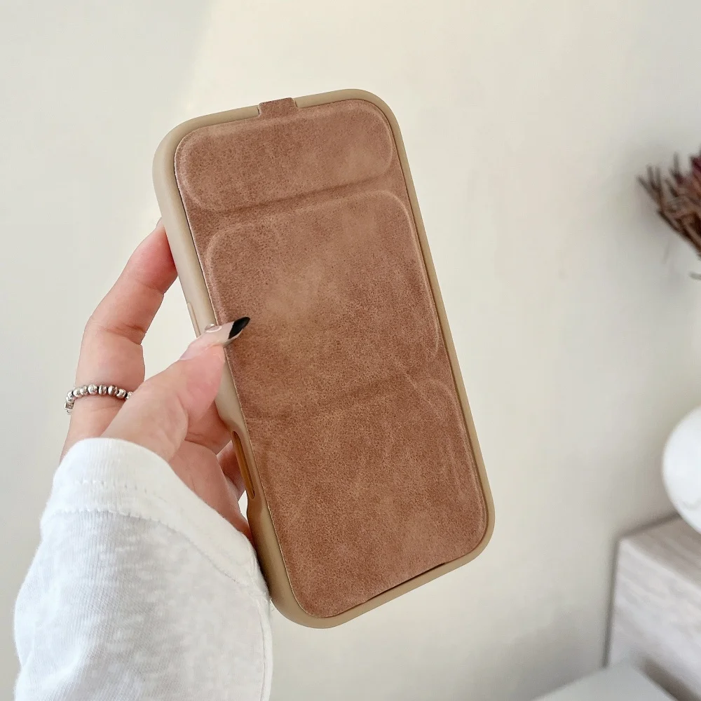 Elegant Retro Magnetic Flip Cover in Matte Leather Finish