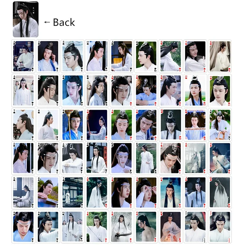 54개 중국 드라마 전설의 장하이 포커 세트 - 샤오잔 & 왕이보 수집 카드 게임 선물