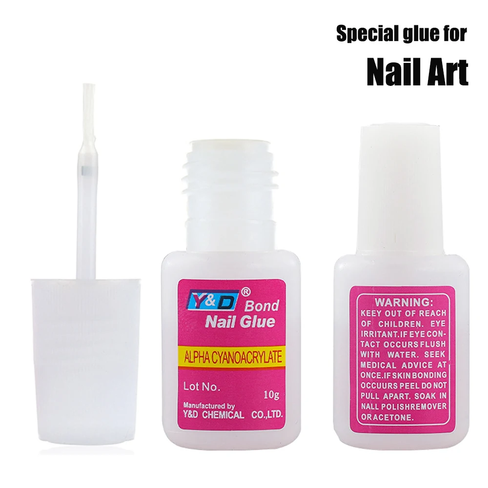 

10g Fast Drying Nail Glue for False Nails Glitter Acrylic Nail Rhinestone Decoration Extension Glue Adhensive Nail Care Tool