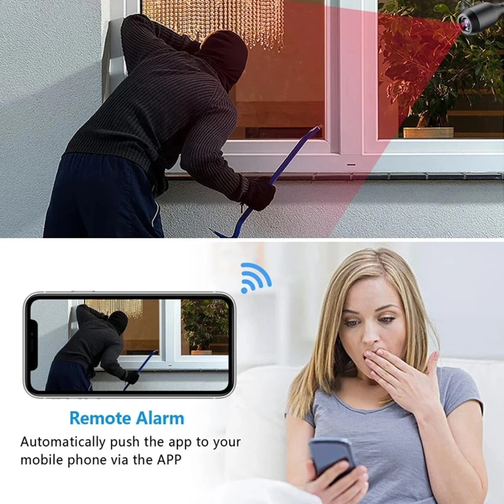 Sfe5242cbdd9f4aecb45785cd1eb1f907X HD 1080P Mini Camera Portable Wireless WiFi Camera Video Recorder Motion Detection Surveillance Camcorder Support Remote View Mallzona