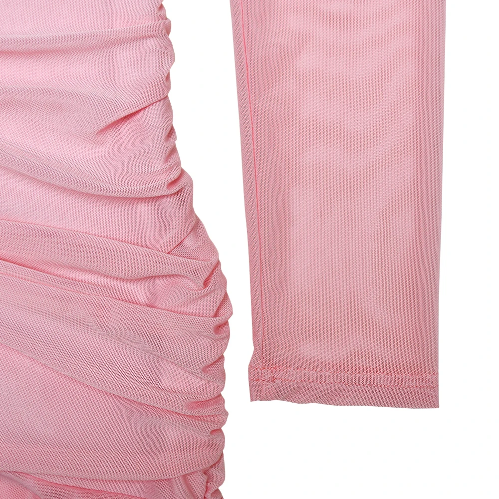 Elegant One Shoulder Double Layer High Elasticity Tight Dress For Women Bodycon Fall Female Party Evening Dress